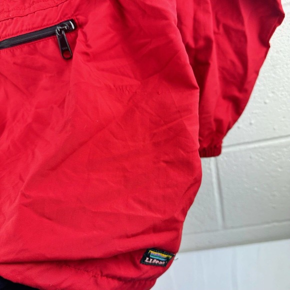 Vintage LL Bean Windbreaker Hooded Jacket Pullover Red Freeport Maine Kids Sz XL - Picture 6 of 13